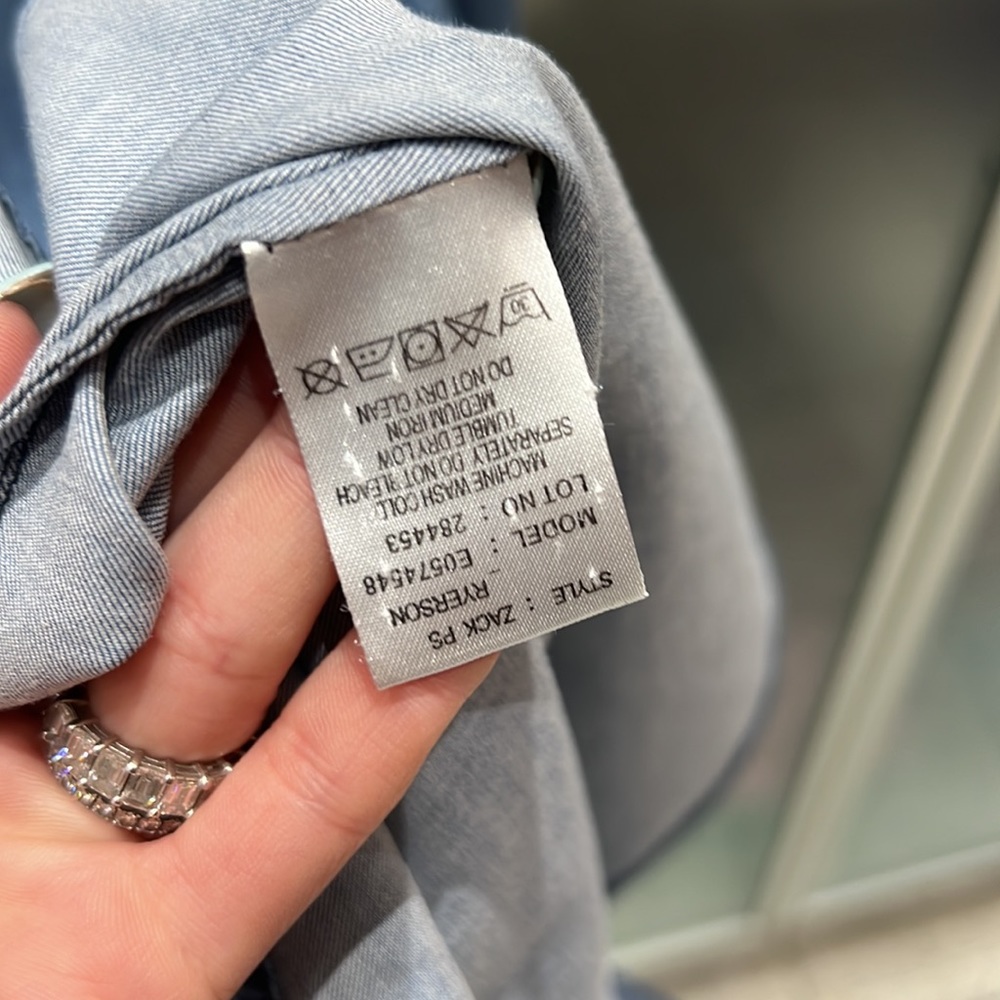 Euc Theory Chambray Button Down - image 5